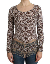 Cavalli Brown longsleeved lace top